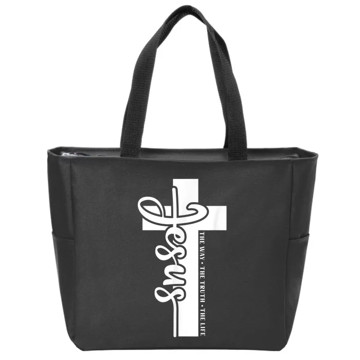 John 3:16 Christian Cross Bible Quote Zip Tote Bag