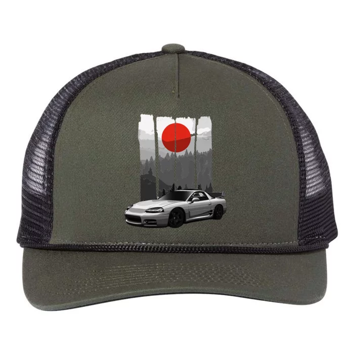 Jdm 3000gt Car Tuning Japan Rising Sun Drift Retro Rope Trucker Hat Cap