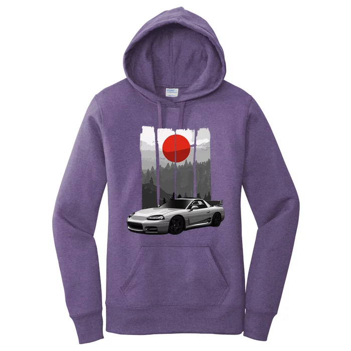 Jdm 3000gt Car Tuning Japan Rising Sun Drift Women's Pullover Hoodie