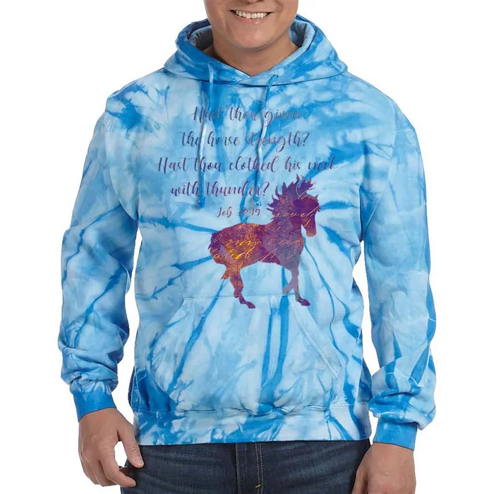 Job 3919 Christian Horse Lover Tie Dye Hoodie