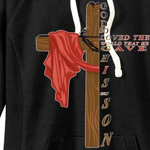 John 3:16 Christian Cross Bible Women's Fleece Hoodie