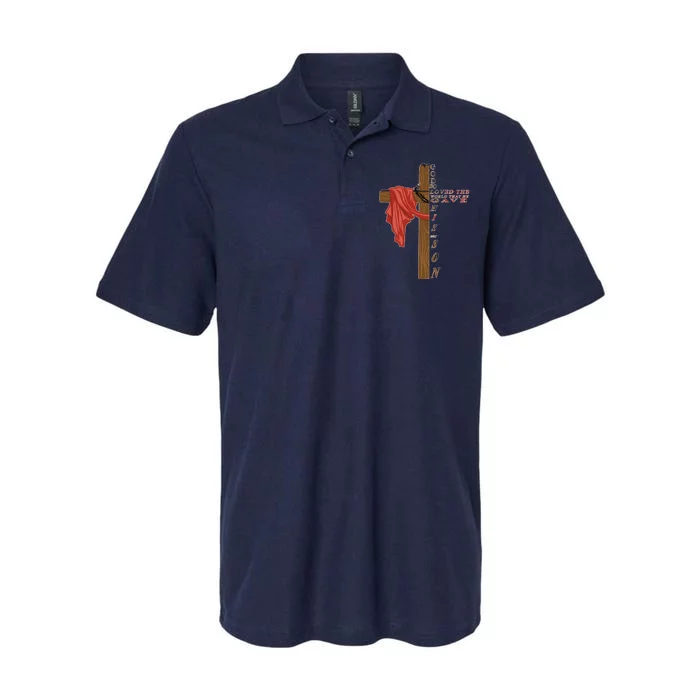 John 3:16 Christian Cross Bible Softstyle Adult Sport Polo