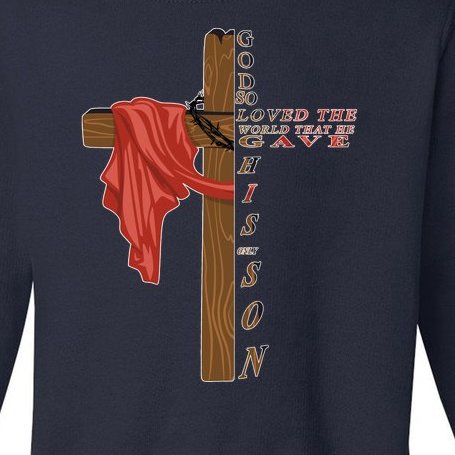 John 3:16 Christian Cross Bible Toddler Sweatshirt