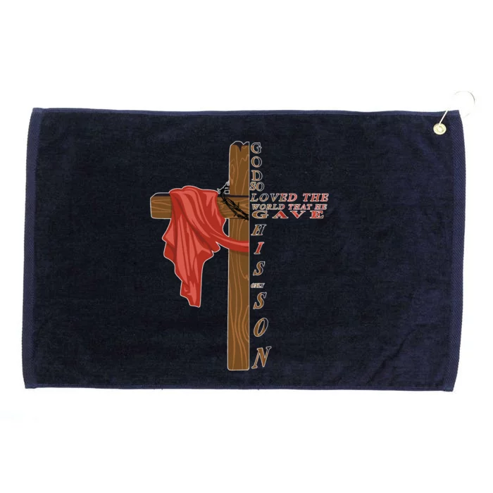 John 3:16 Christian Cross Bible Grommeted Golf Towel