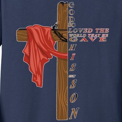 John 3:16 Christian Cross Bible Kids Long Sleeve Shirt