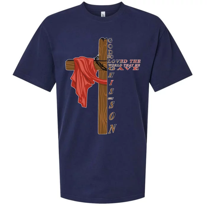 John 3:16 Christian Cross Bible Sueded Cloud Jersey T-Shirt