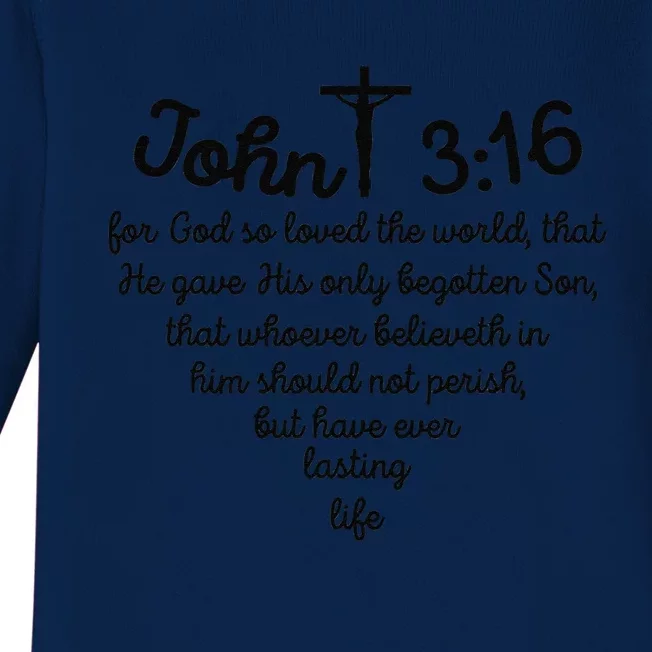 John 316 For God So Loved The World Jesus Christian Baby Long Sleeve Bodysuit