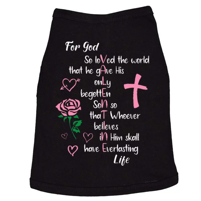 John 316 For God So Loved The World Valentines Christian Doggie Tank