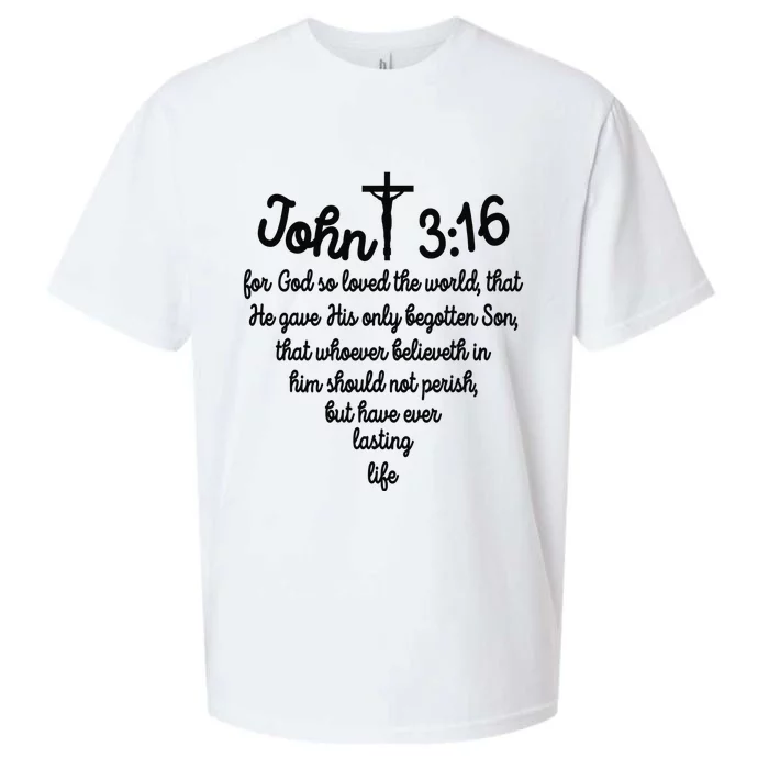 John 316 For God So Loved The World Jesus Christian Sueded Cloud Jersey T-Shirt