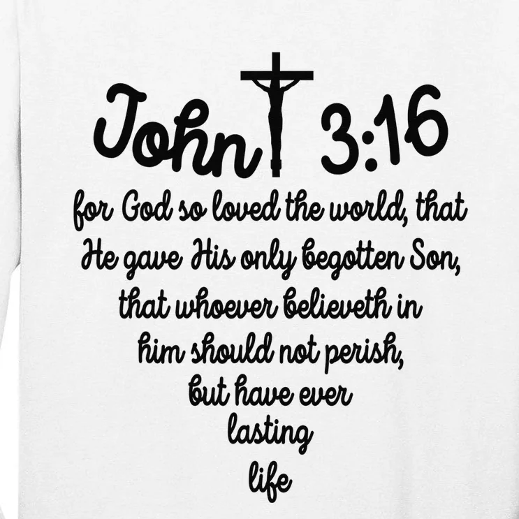 John 316 For God So Loved The World Jesus Christian Tall Long Sleeve T-Shirt