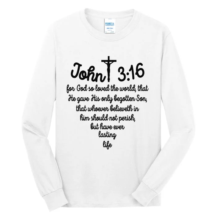 John 316 For God So Loved The World Jesus Christian Tall Long Sleeve T-Shirt