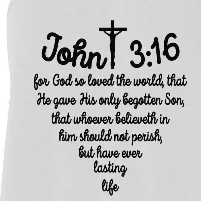 John 316 For God So Loved The World Jesus Christian Women's Racerback Tank