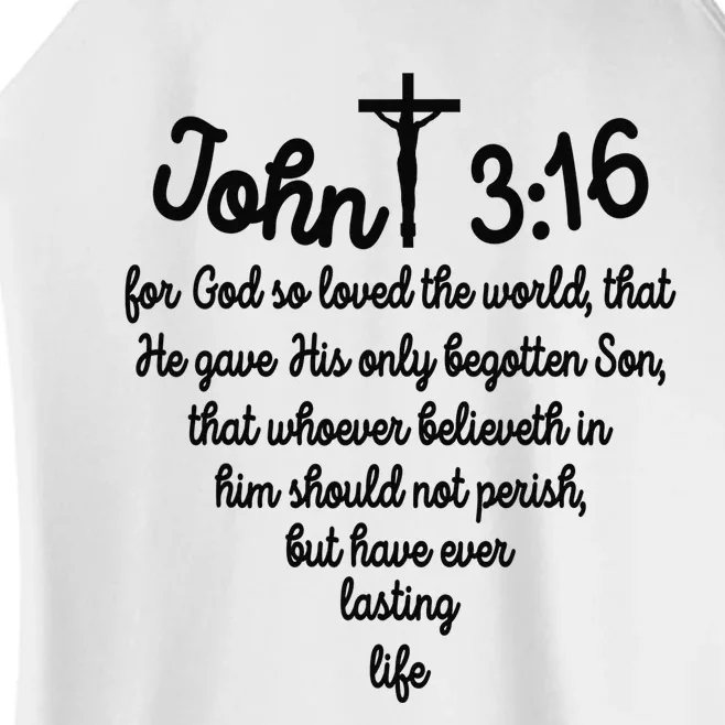 John 316 For God So Loved The World Jesus Christian Women’s Perfect Tri Rocker Tank