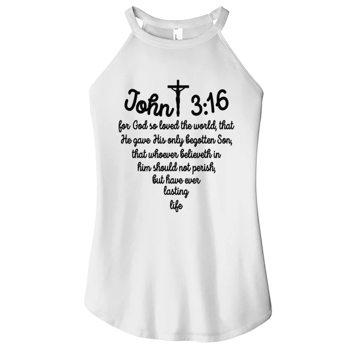 John 316 For God So Loved The World Jesus Christian Women’s Perfect Tri Rocker Tank