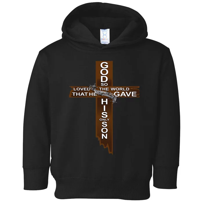 John 316 Funny Christian Bible Verse Cross Religious Outfit Toddler Hoodie