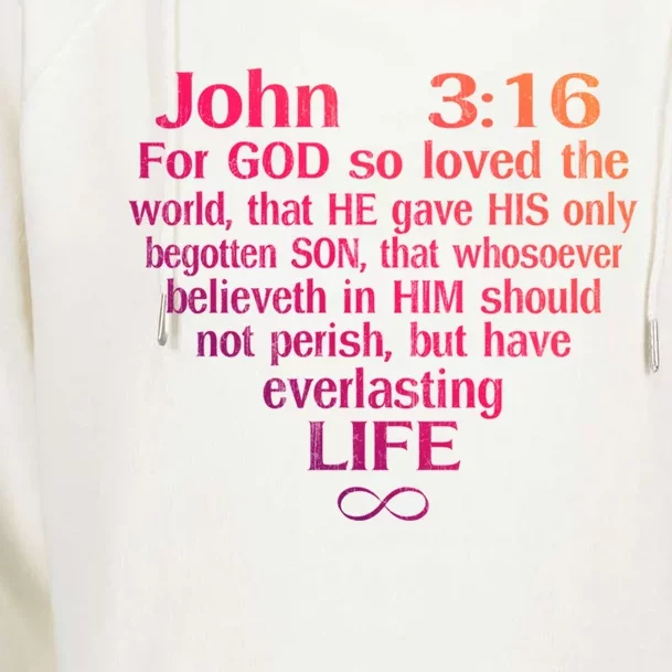 John 3:16 God Loves You Religious Motivational Inspired Great Gift Womens Funnel Neck Pullover Hood