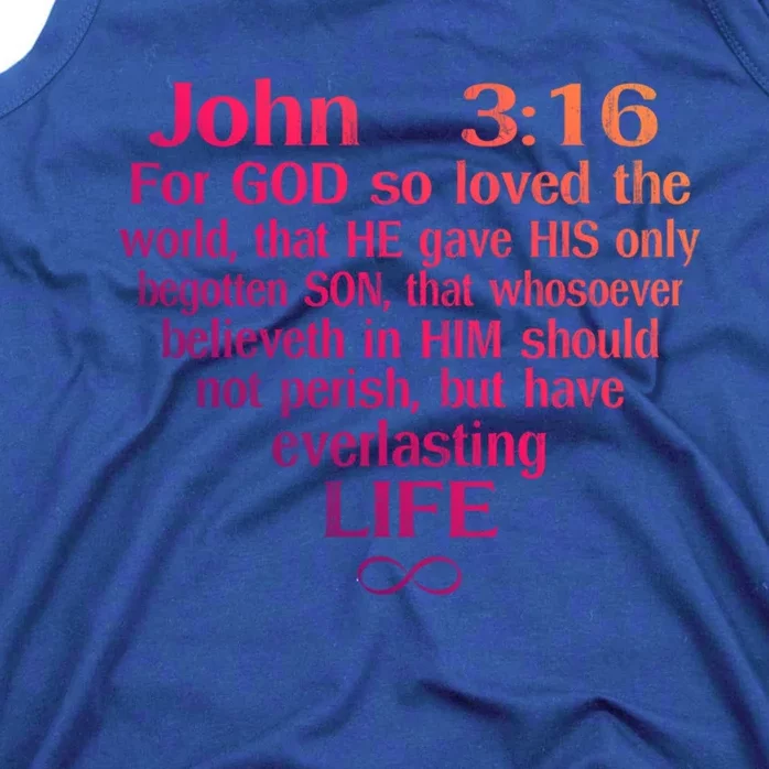 John 3:16 God Loves You Religious Motivational Inspired Great Gift Tank Top