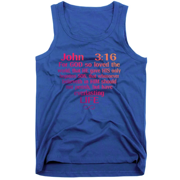 John 3:16 God Loves You Religious Motivational Inspired Great Gift Tank Top