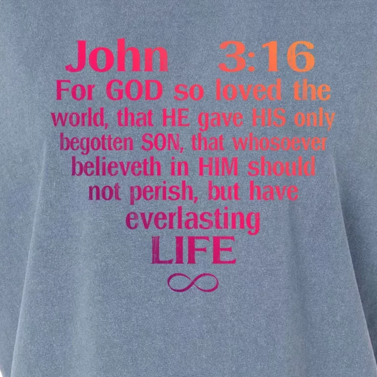 John 3:16 God Loves You Religious Motivational Inspired Great Gift Garment-Dyed Women's Muscle Tee