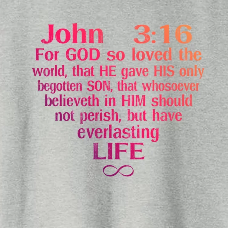 John 3:16 God Loves You Religious Motivational Inspired Great Gift Women's Crop Top Tee