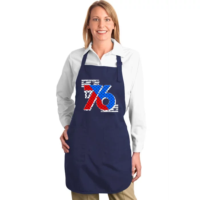 July 4th 1776 Stars And Stripes Full-Length Apron With Pocket