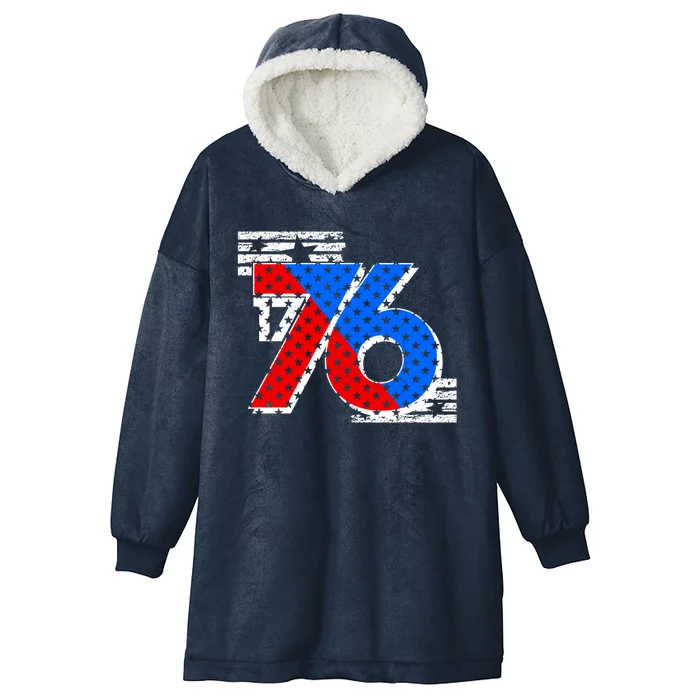 July 4th 1776 Stars And Stripes Hooded Wearable Blanket