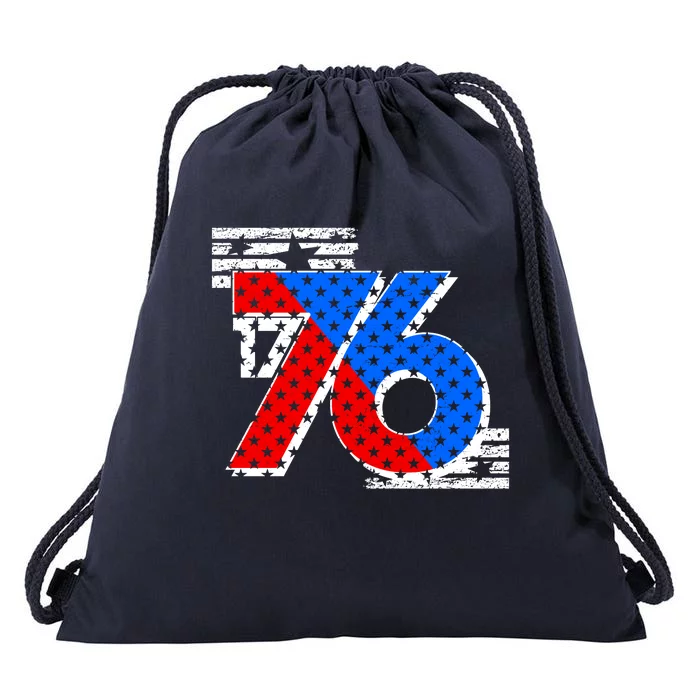 July 4th 1776 Stars And Stripes Drawstring Bag