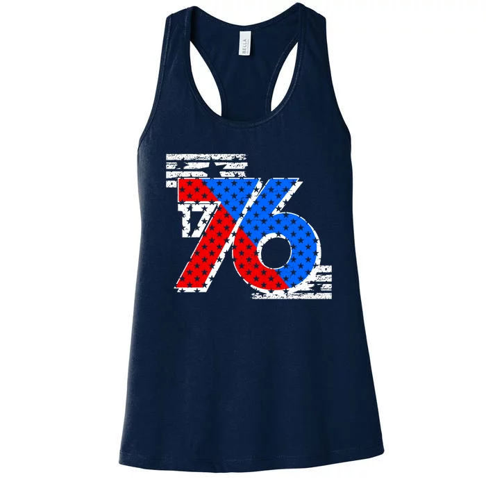 July 4th 1776 Stars And Stripes Women's Racerback Tank