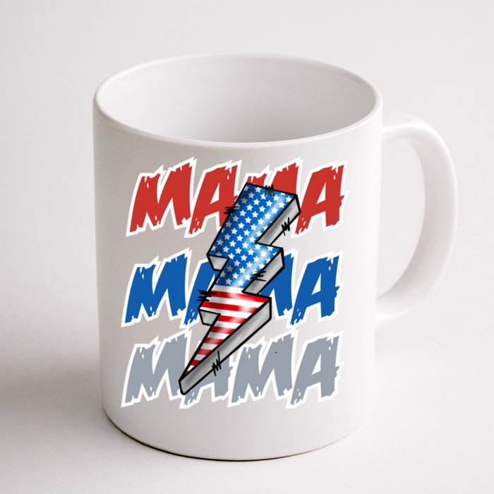 July 4th American Flag Mama Bolt Cool Gift Front & Back Coffee Mug