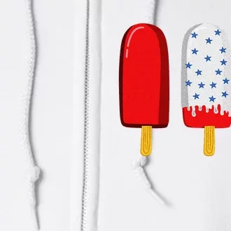 July 4th American Flag Popsicle Full Zip Hoodie