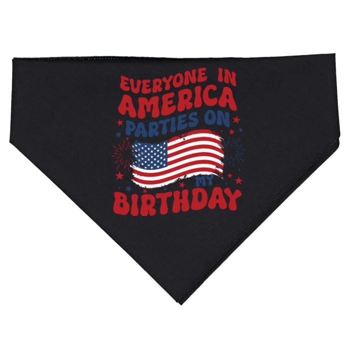 July 4th Birthday USA-Made Doggie Bandana