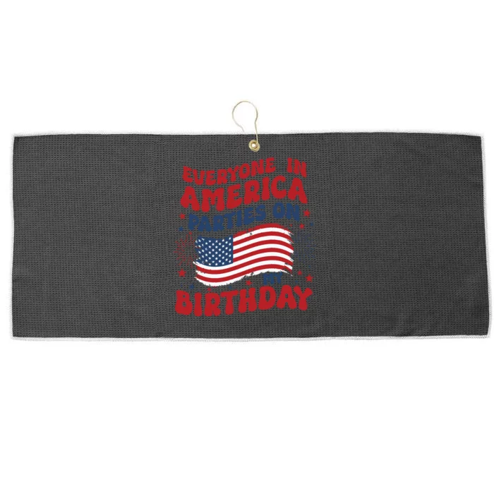 July 4th Birthday Large Microfiber Waffle Golf Towel