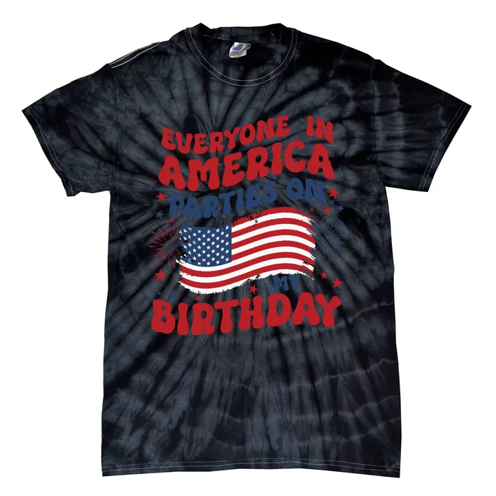 July 4th Birthday Tie-Dye T-Shirt