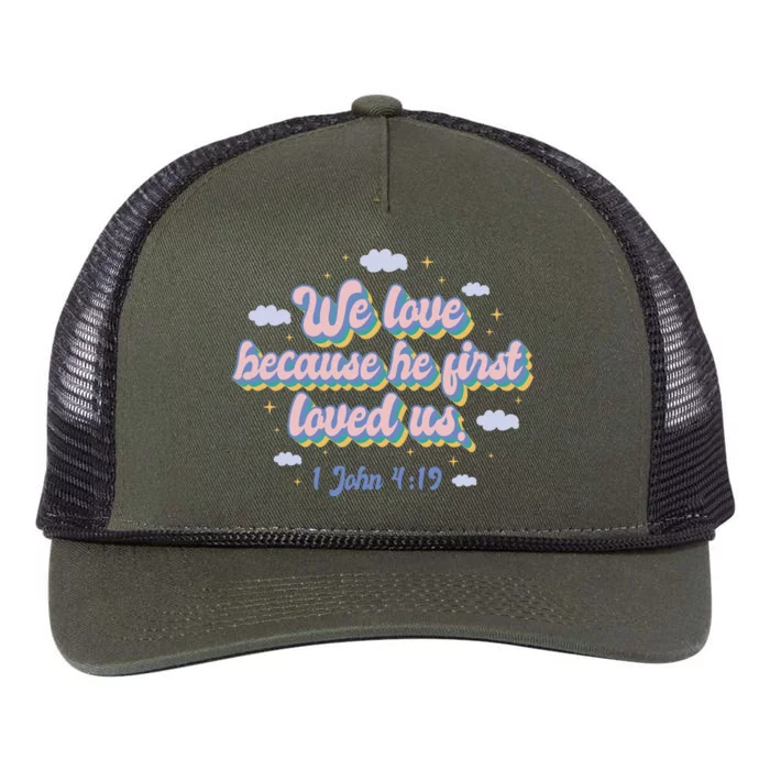 John 4:19 Bible Quote Retro Rope Trucker Hat Cap