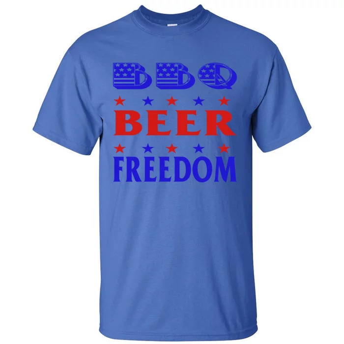 July 4 Celebrate Freedom Good Beer Great Bbq Gift Tall T-Shirt