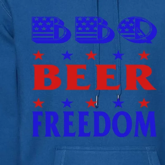 July 4 Celebrate Freedom Good Beer Great Bbq Gift Premium Hoodie