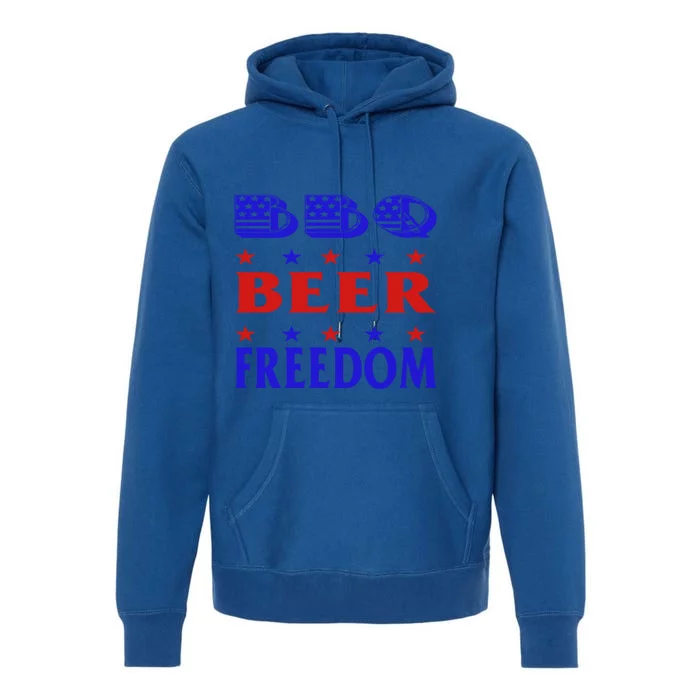 July 4 Celebrate Freedom Good Beer Great Bbq Gift Premium Hoodie