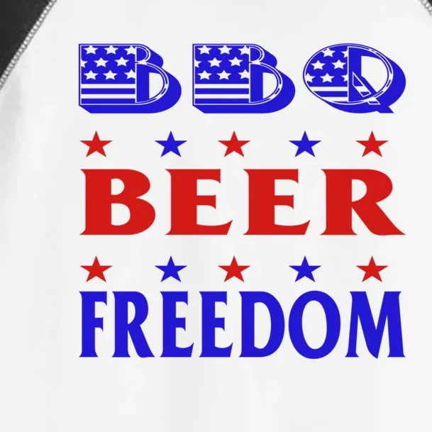 July 4 Celebrate Freedom Good Beer Great Bbq Gift Toddler Fine Jersey T-Shirt