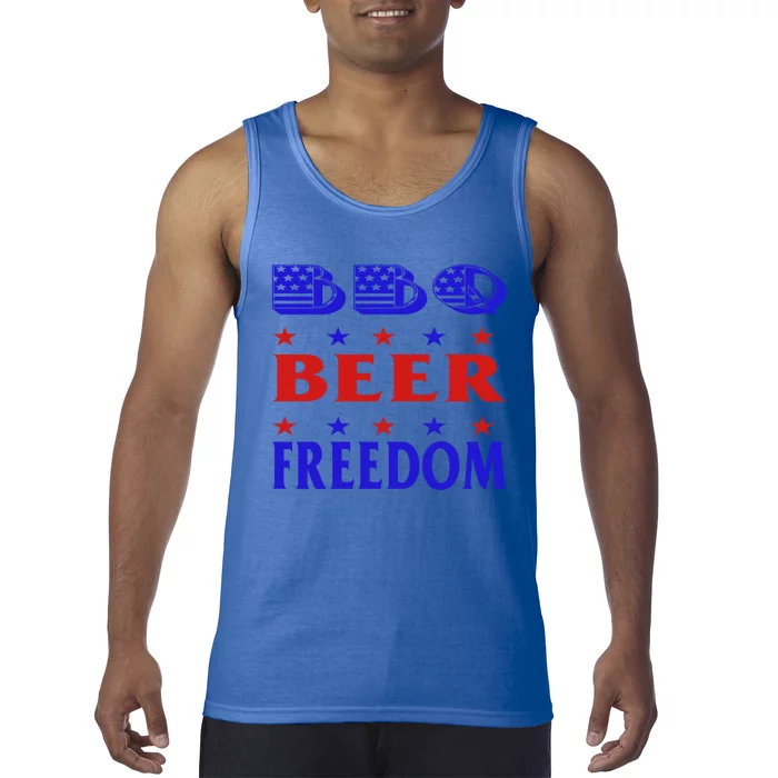 July 4 Celebrate Freedom Good Beer Great Bbq Meaningful Gift Tank Top