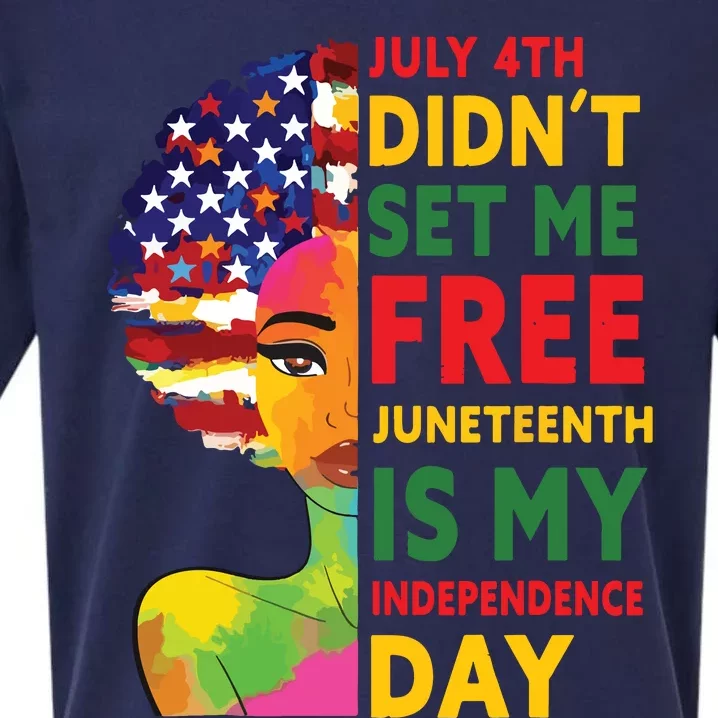 July 4th Didnt Set Me Free Juneteenth Is My Independence Day Sueded Cloud Jersey T-Shirt