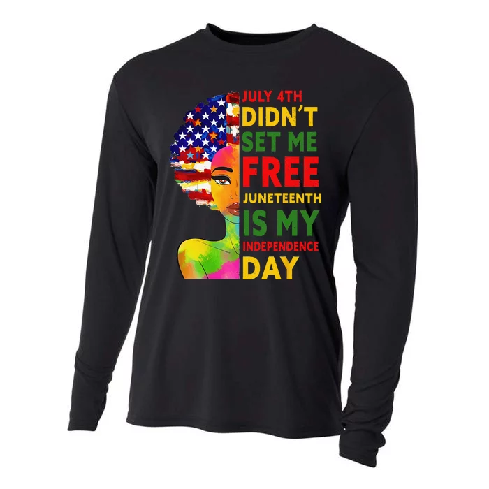 July 4th Didnt Set Me Free Juneteenth Is My Independence Day Cooling Performance Long Sleeve Crew