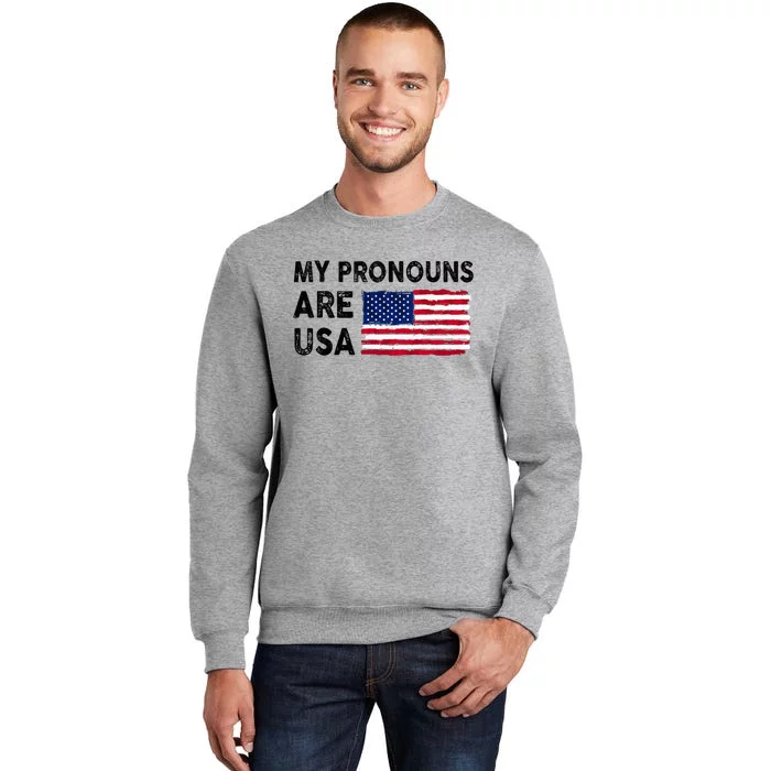 July 4th Funny My Pronouns Are Usa Tall Sweatshirt