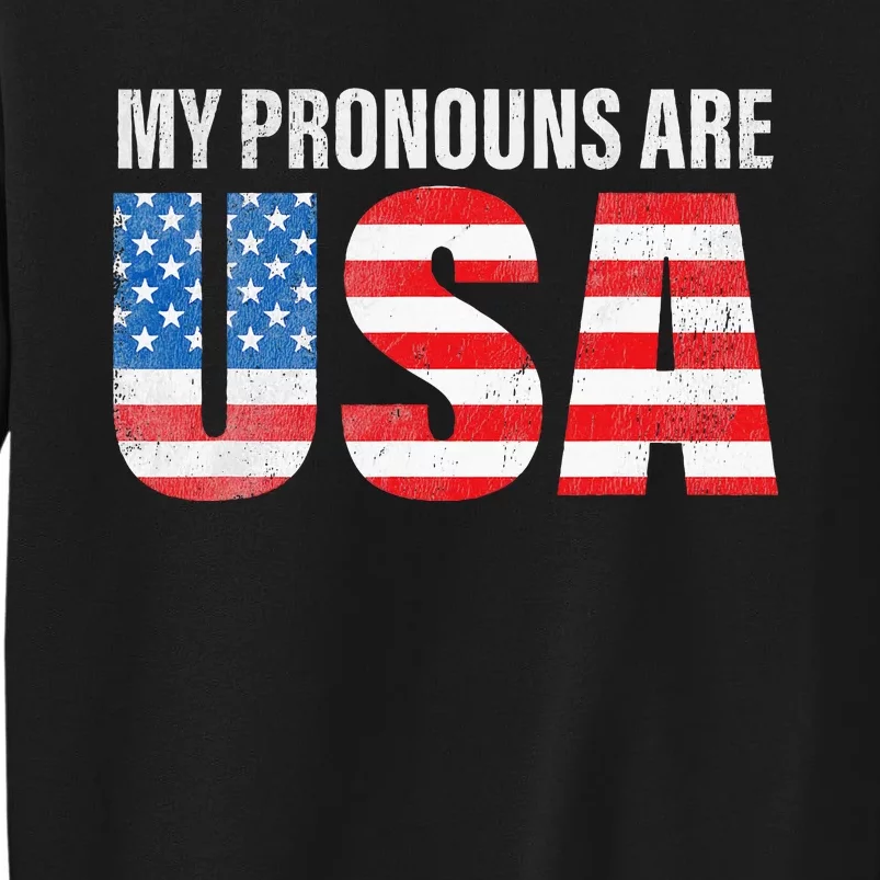 July 4th Funny My Pronouns Are USA 4th Of Jully US Flag Sweatshirt