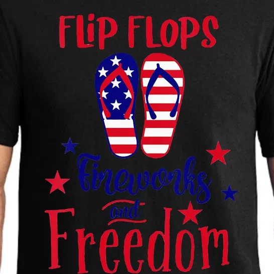 July 4th Flip Flops Fireworks & Freedom 4th of July Party Pajama Set