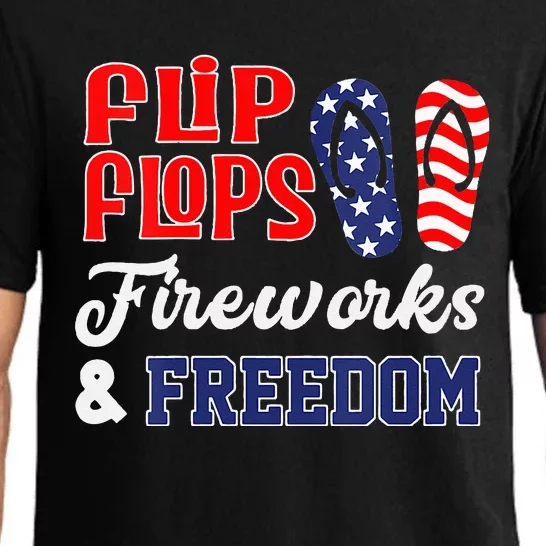 July 4th Flip Flops Fireworks & Freedom Patriotic Pajama Set