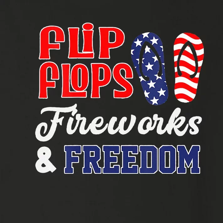 July 4th Flip Flops Fireworks & Freedom Patriotic Toddler Long Sleeve Shirt