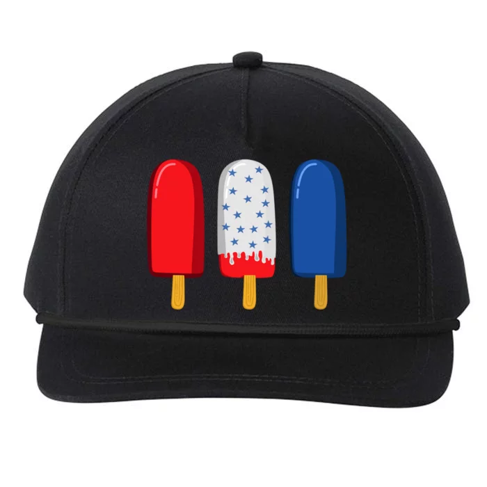 July 4th Gift American Flag Popsicle Great Gift Snapback Five-Panel Rope Hat