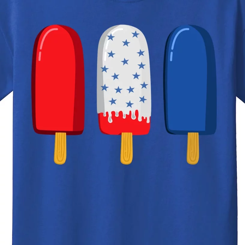 July 4th Gift American Flag Popsicle Great Gift Kids T-Shirt