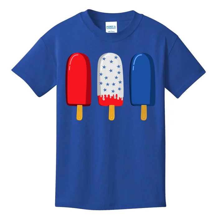 July 4th Gift American Flag Popsicle Great Gift Kids T-Shirt