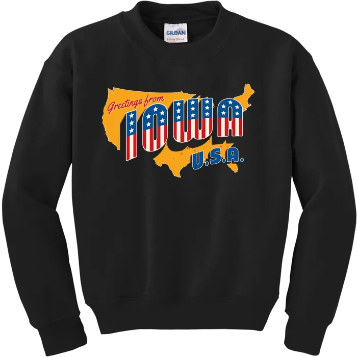 July 4th Iowa Usa Kids Sweatshirt